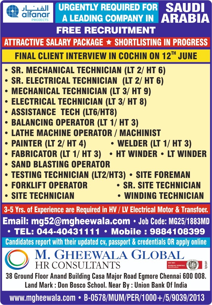 M GHEEWALA GLOBAL HR CONSULTANTS CHENNAI
