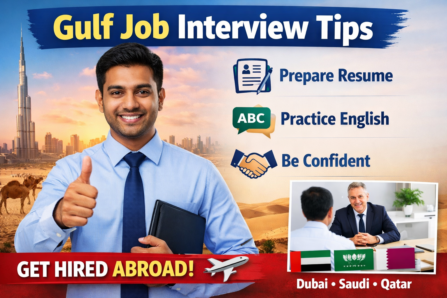job interview tips for gulf jobs for freshers and experienced candidates