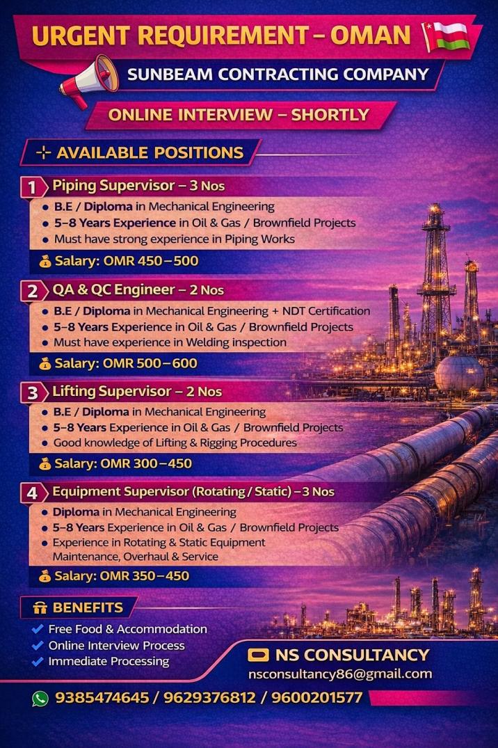 LEADING SUNBEAM CONTRACTING COMPANY REQUIREMENT OMAN