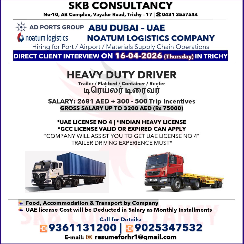 Hiring For ABU DHABI