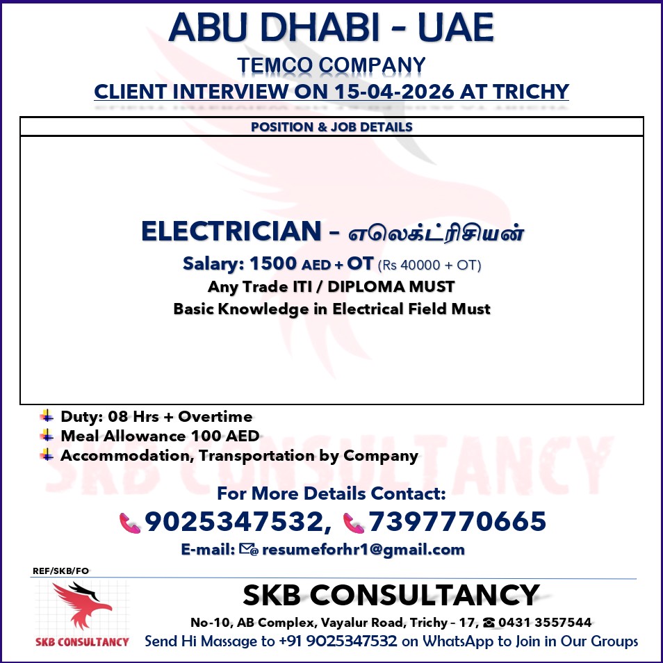 Hiring For Abu Dhabi