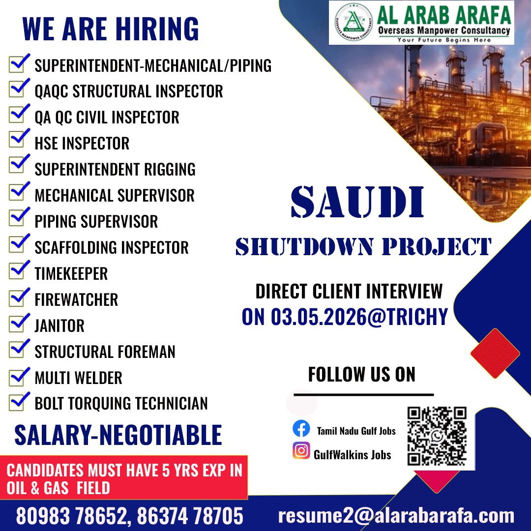 DIRECT CLIENT INTERVIEW ON 03.05.2026 @TRICHY