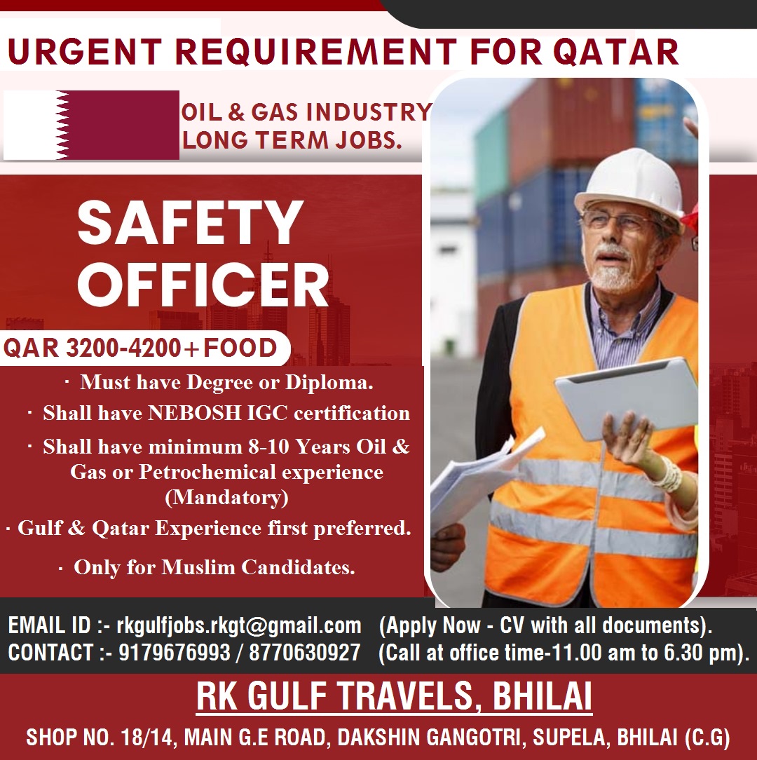 HIRING FOR A LEADING OIL & GAS COMPANY - SAFETY OFFICER - QATAR 3