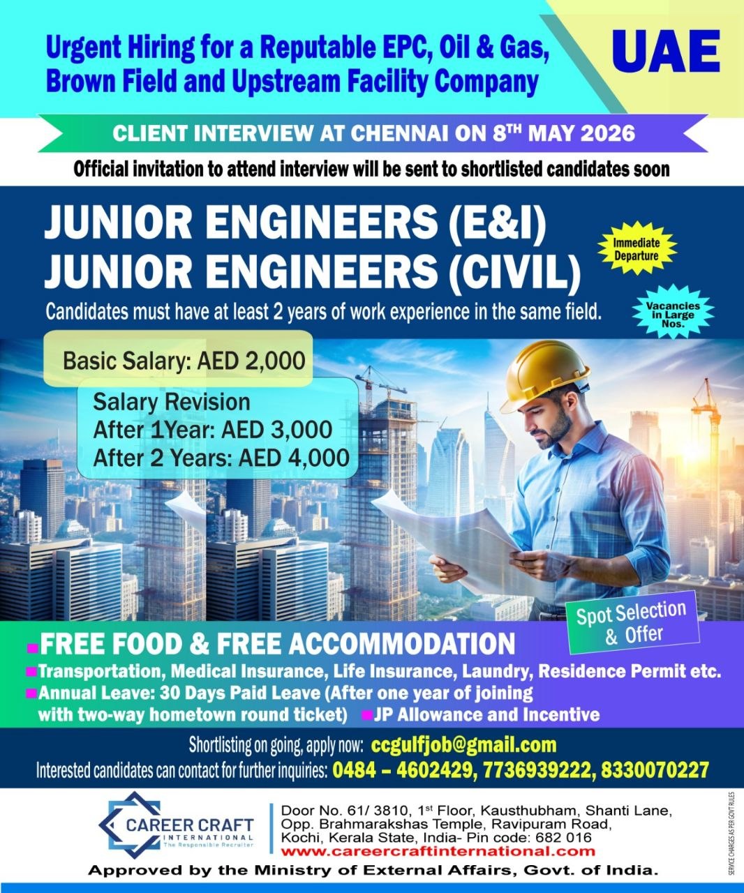 Client Interview in Chennai on 8th May, 2026 for Abu Dhabi –