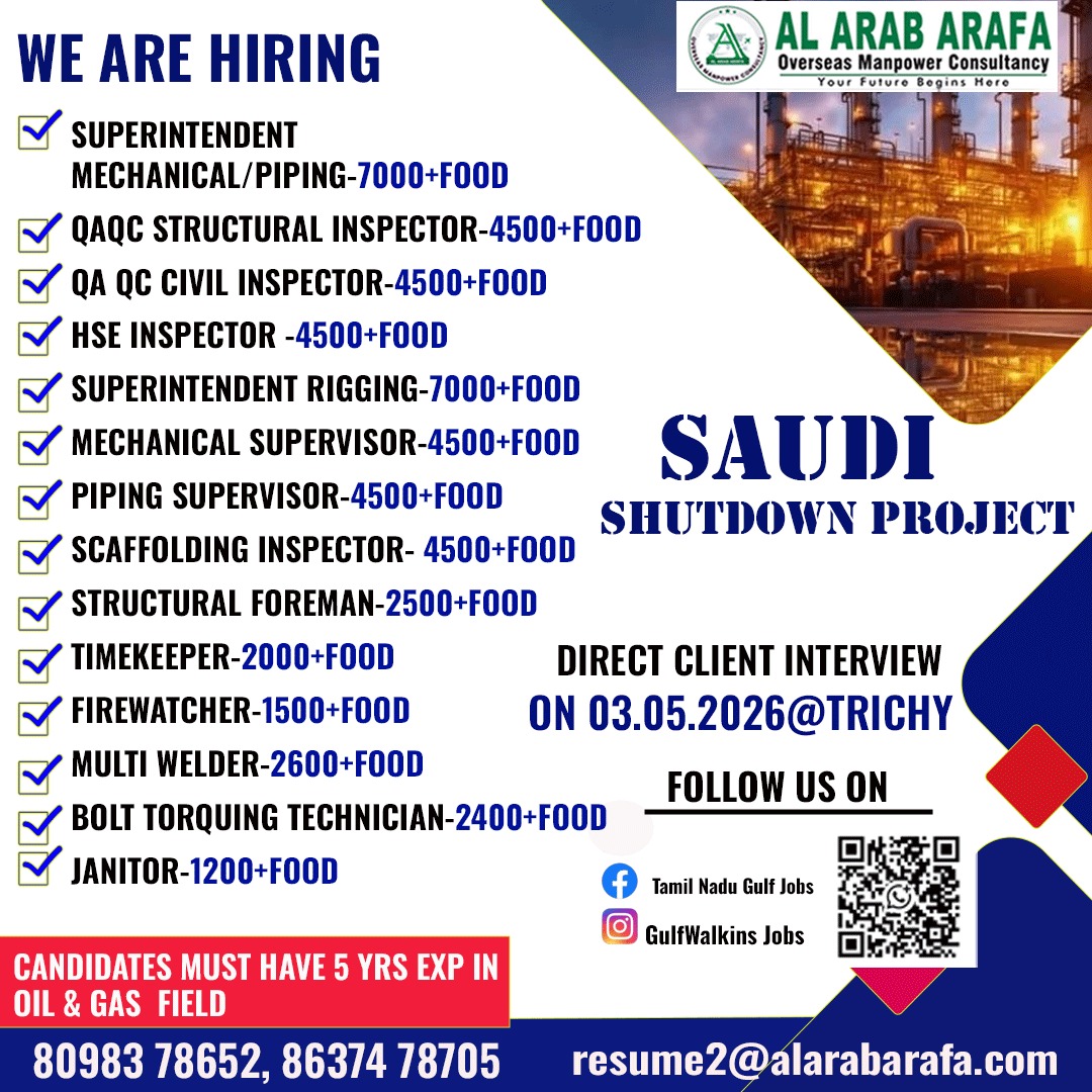 DIRECT CLIENT INTERVIEW ON 03.05.2026 @TRICHY