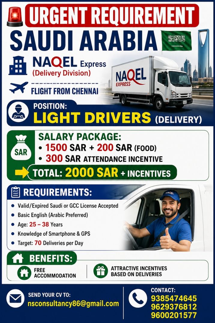 LEADING NAQEL EXPRESS REQUIREMENT FOR SAUDI ARABIA