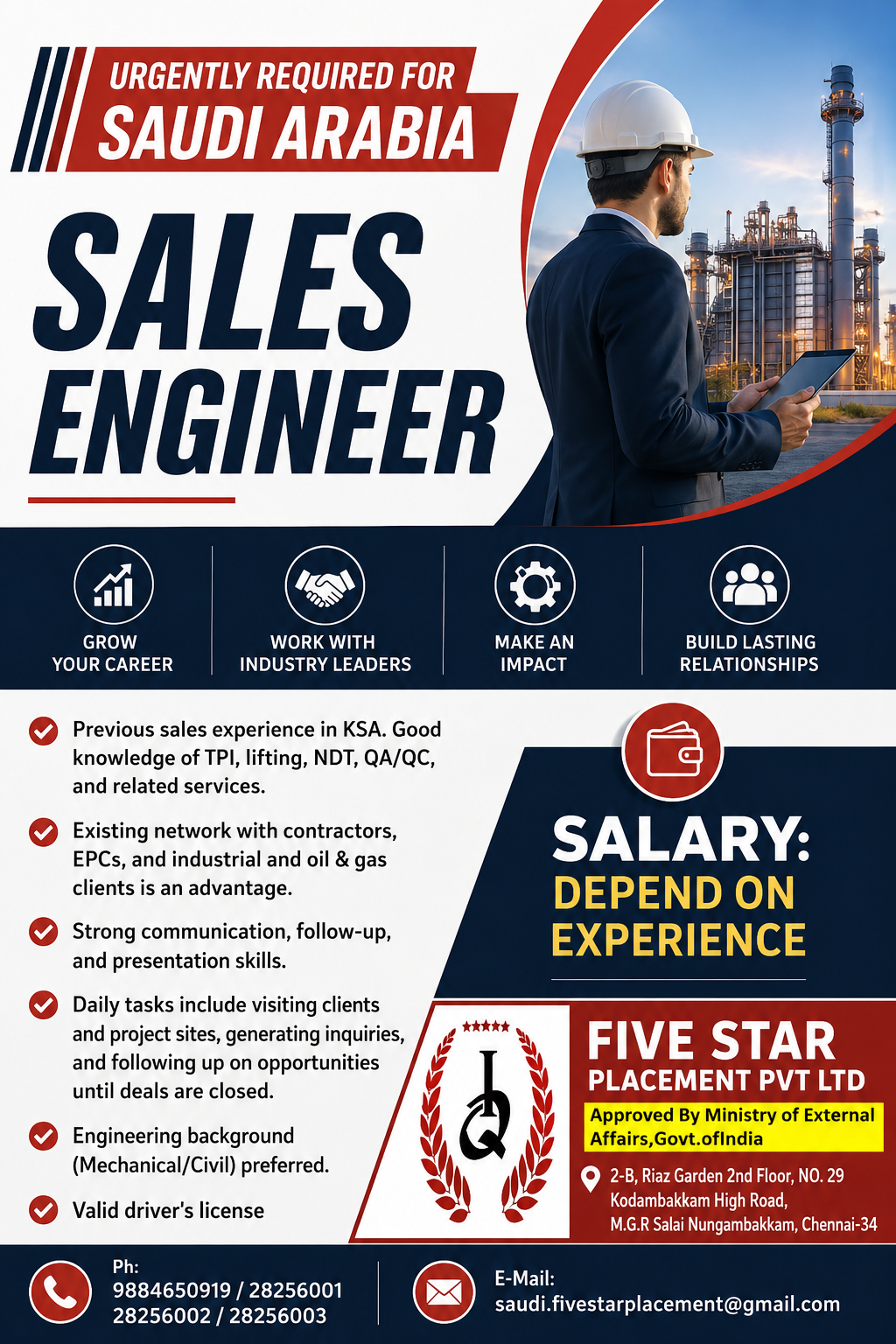 URGENT REQUIREMENT FOR SAUDI ARABIA