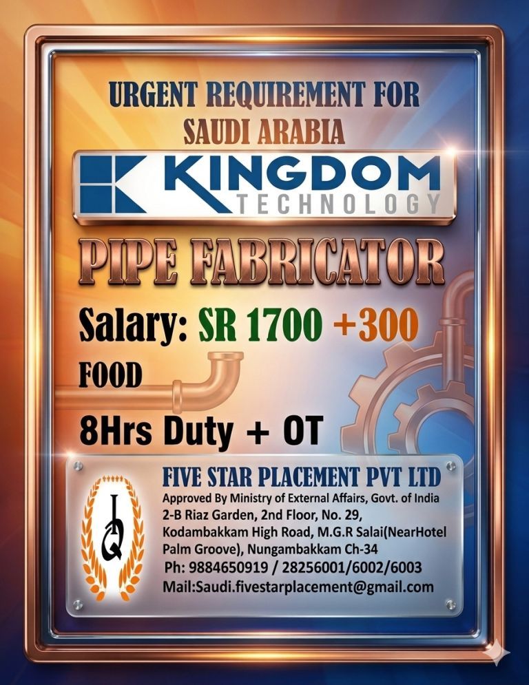 URGENT REQUIREMENT FOR SAUDI ARABIA