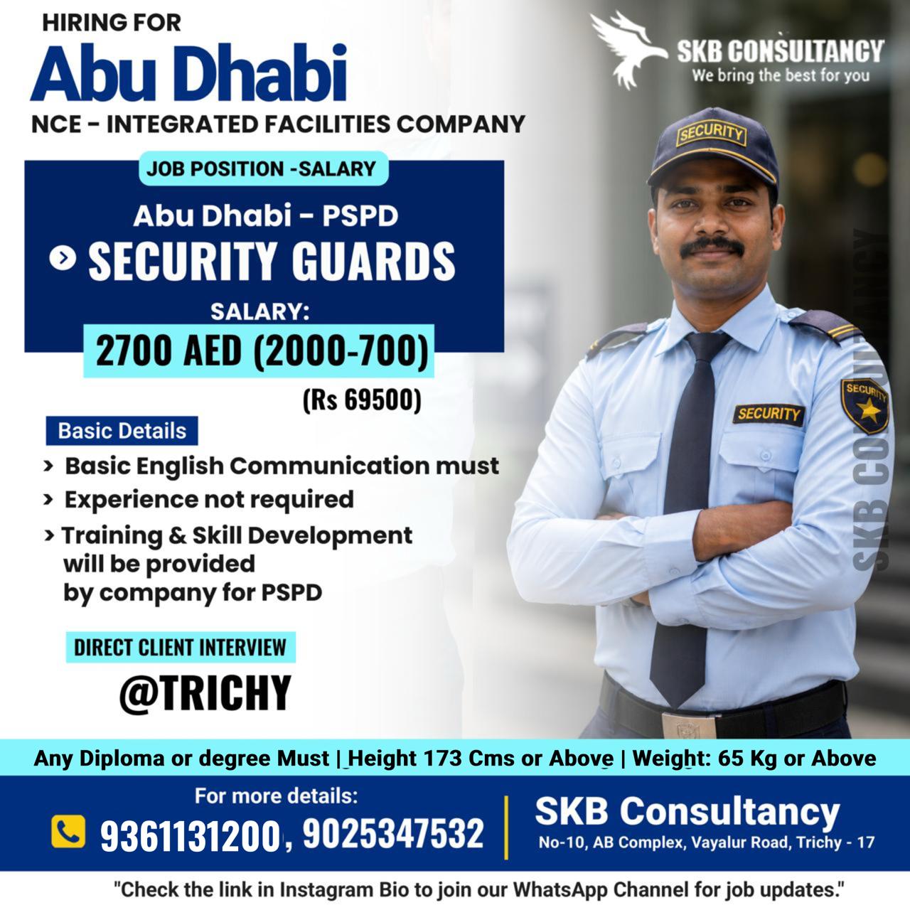 HIRING FOR ABU DHABI – NCE-INTRGRATED FACILITIES COMPANY