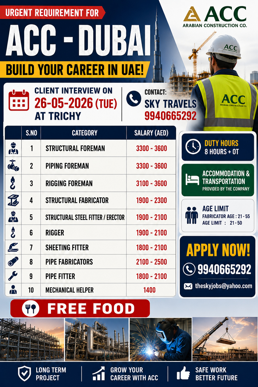 Urgently Required For Leading Company – Dubai.