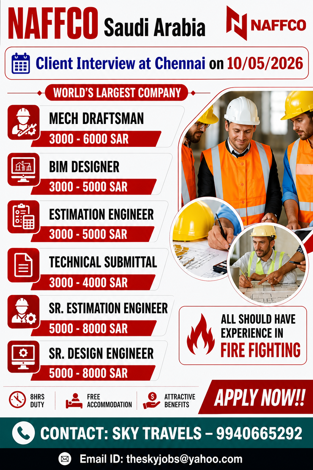 Urgently Required For Leading Company – Saudi Arabia.