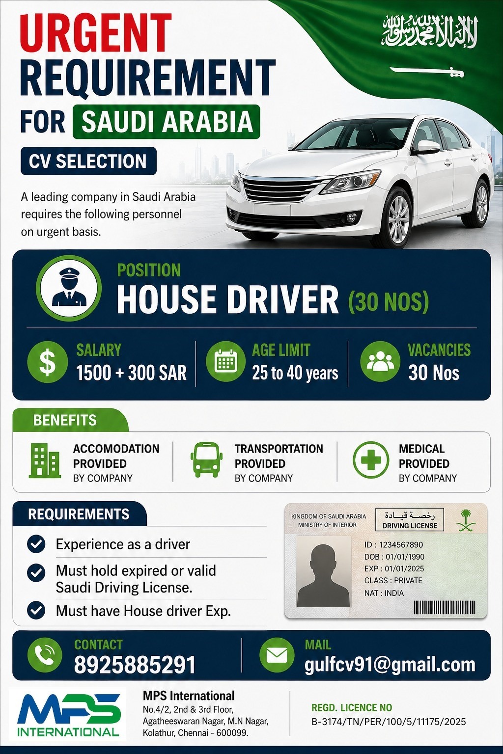 [Job Role] JobsURGENT REQUIREMENT FOR SAUDI ARABIA CV SELECTION in [Country] – [Consultancy Name] Walk-in Interview 2026