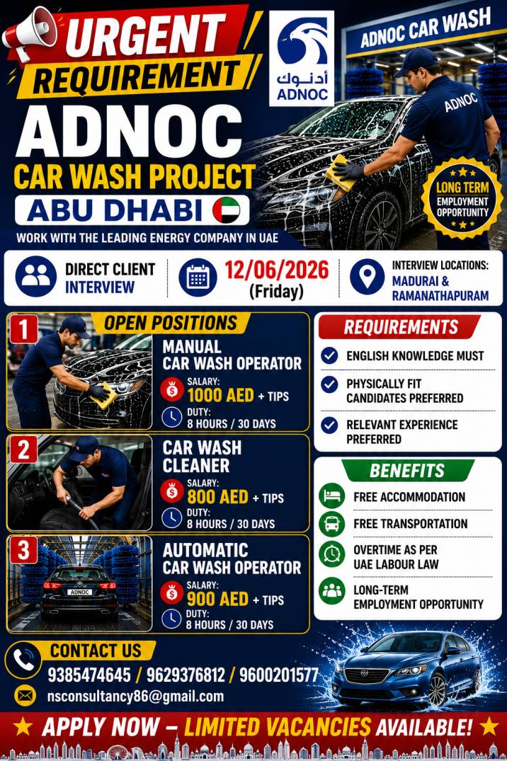 LEADING ADNOC CAR WASHING REQUIREMENT FOR OMAN