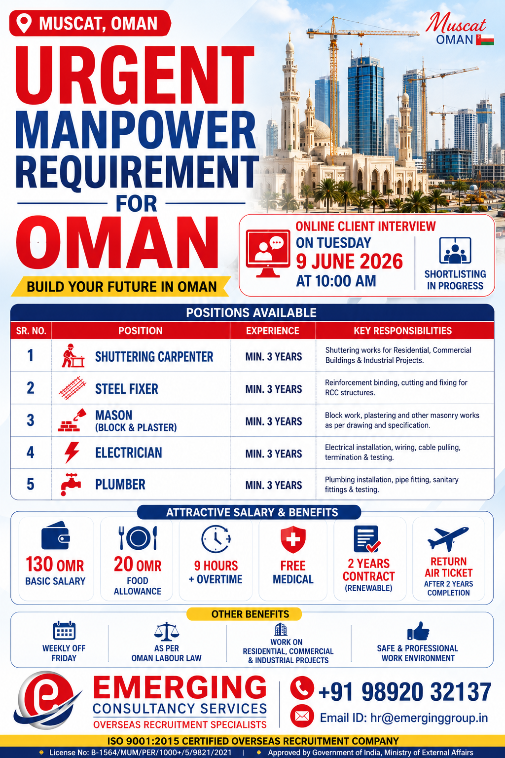 OMAN ONLINE CLIENT INTERVIEW – Tuesday, 09 June 2026 – 10:00 AM – Shortlisting in Progress