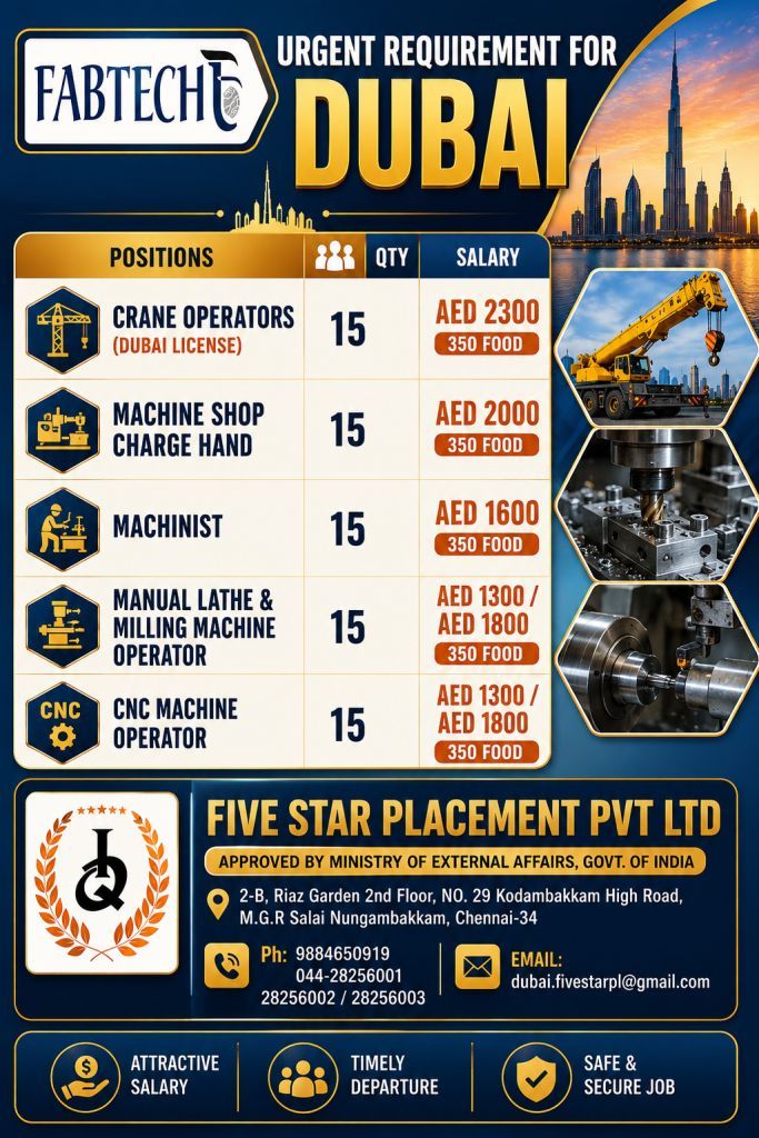URGENT REQUIREMENT FOR DUBAI