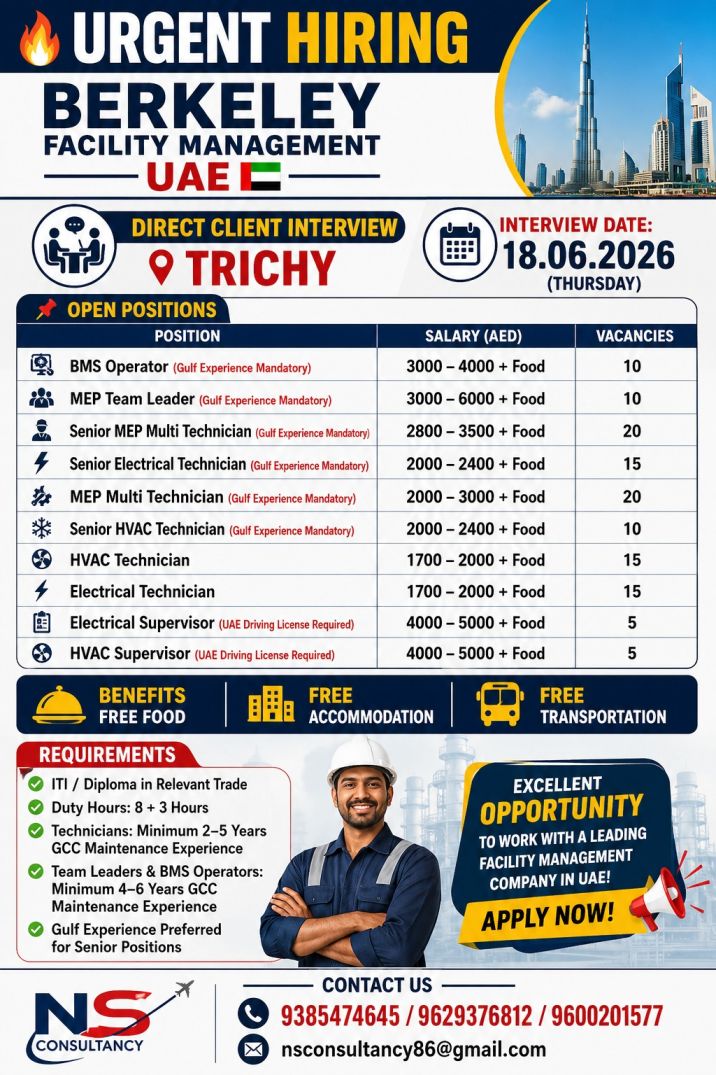 LEADING BERKELEY FACILITY MANAGEMENT COMPANY REQUIREMENT FOR DUBAI