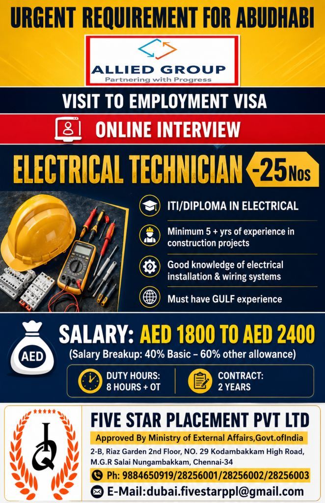 URGENT REQUIREMENT FOR DUBAI