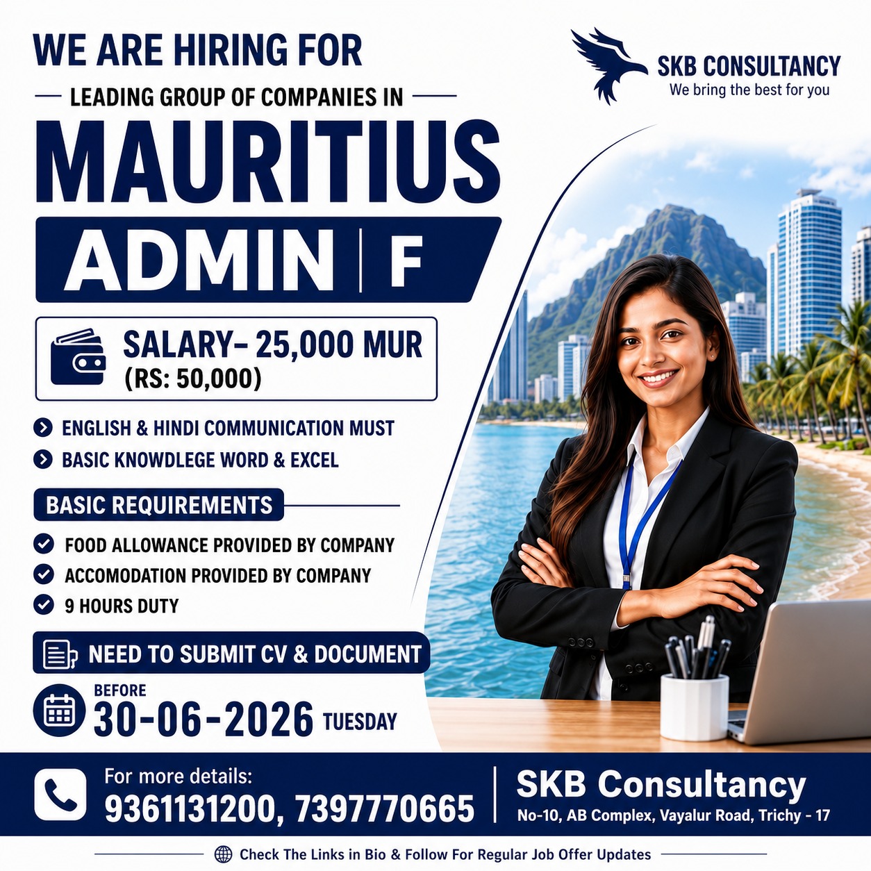 HIRING FOR-MAURITIUS