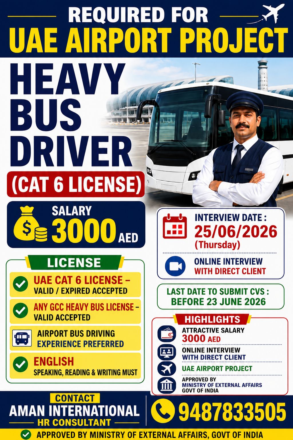 Heavy Bus Driver Dubai – Aman International Hr Consultant