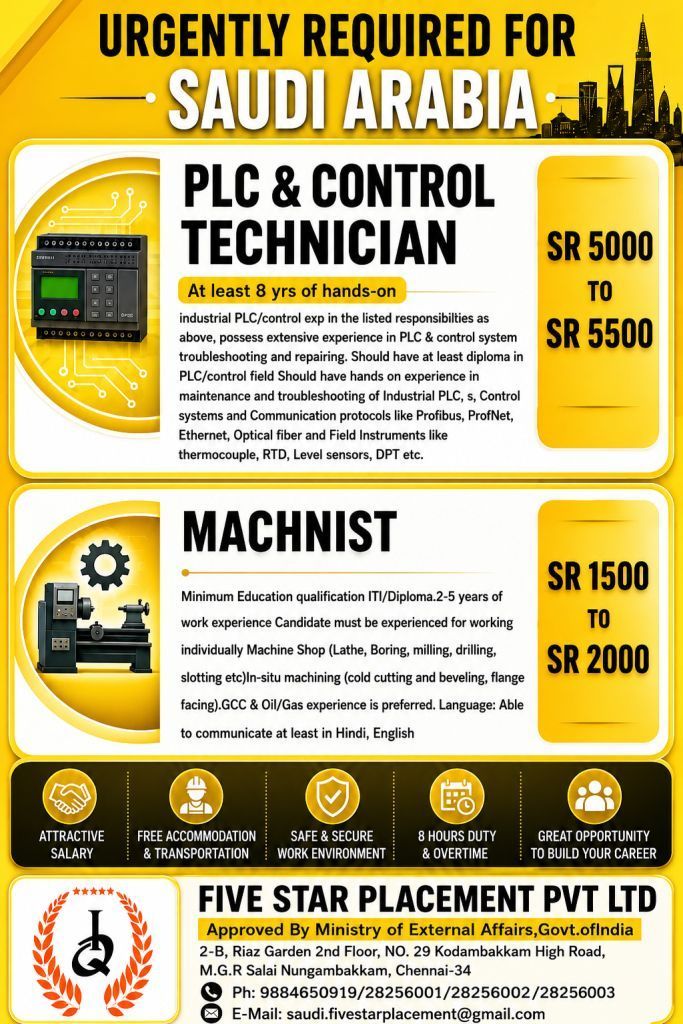 URGENT REQUIREMENT FOR SAUDI ARABIA