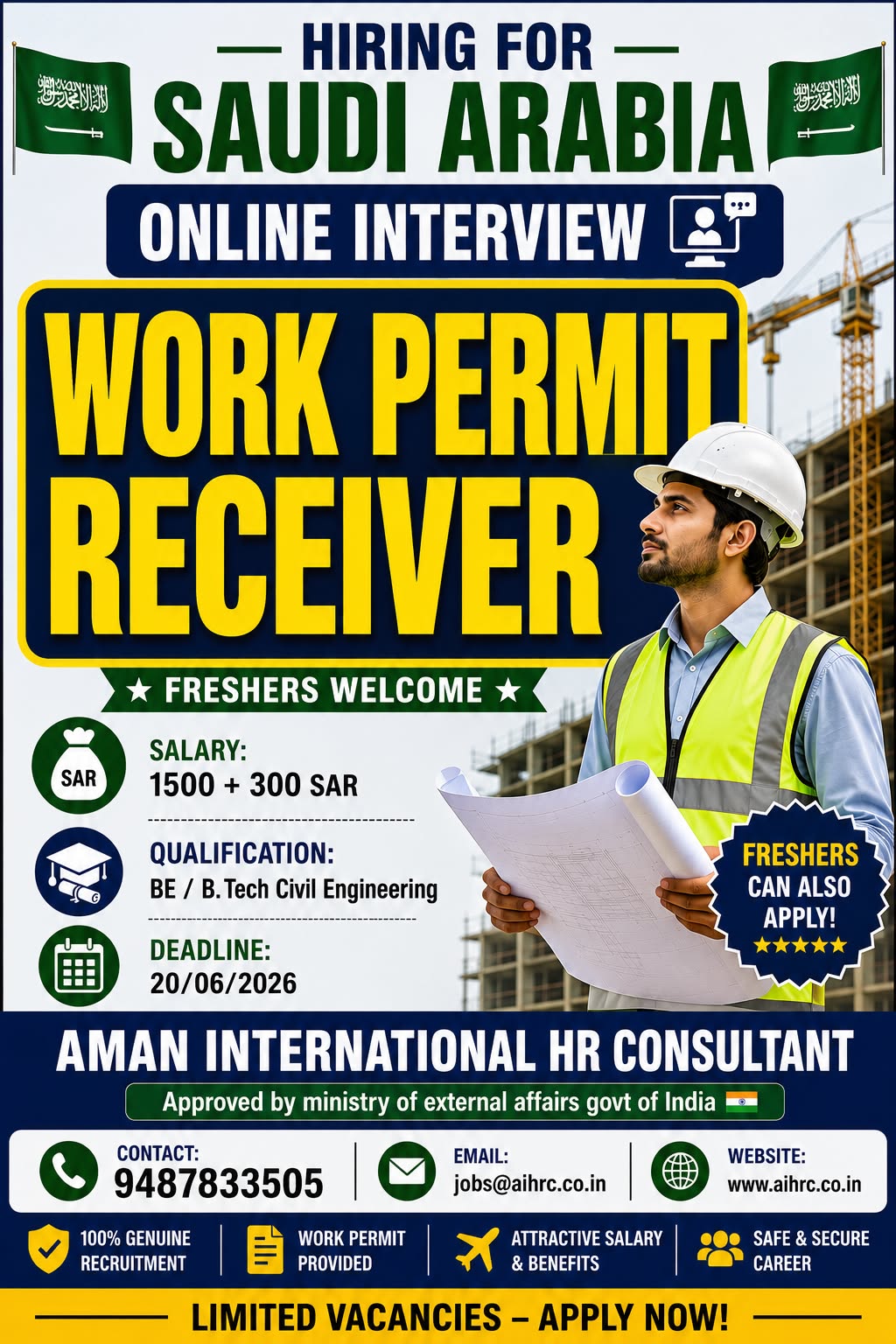 Work Permit Receiver in Saudi Arabia – Aman International Hr Consultant