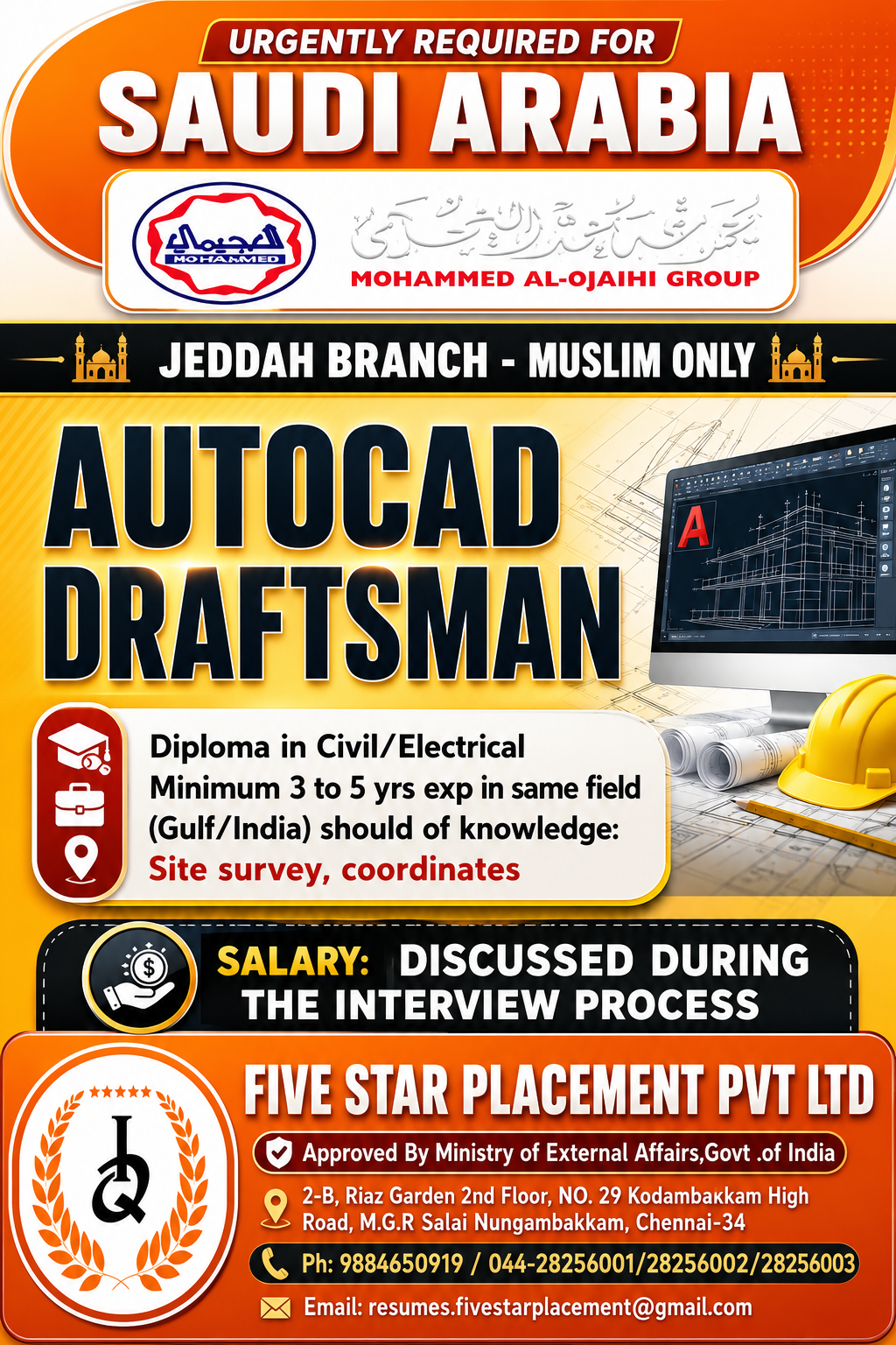 URGENT REQUIREMENT FOR SAUDI ARABIA