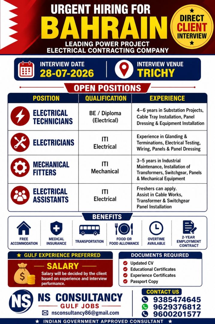 LEADING POWER PROJECT ELECTRICAL CONTRACTING COMPANY FOR BAHRAIN