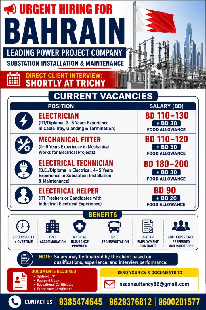 LEADING POWER PROJECT REQUIREMENT FOR BAHRAIN