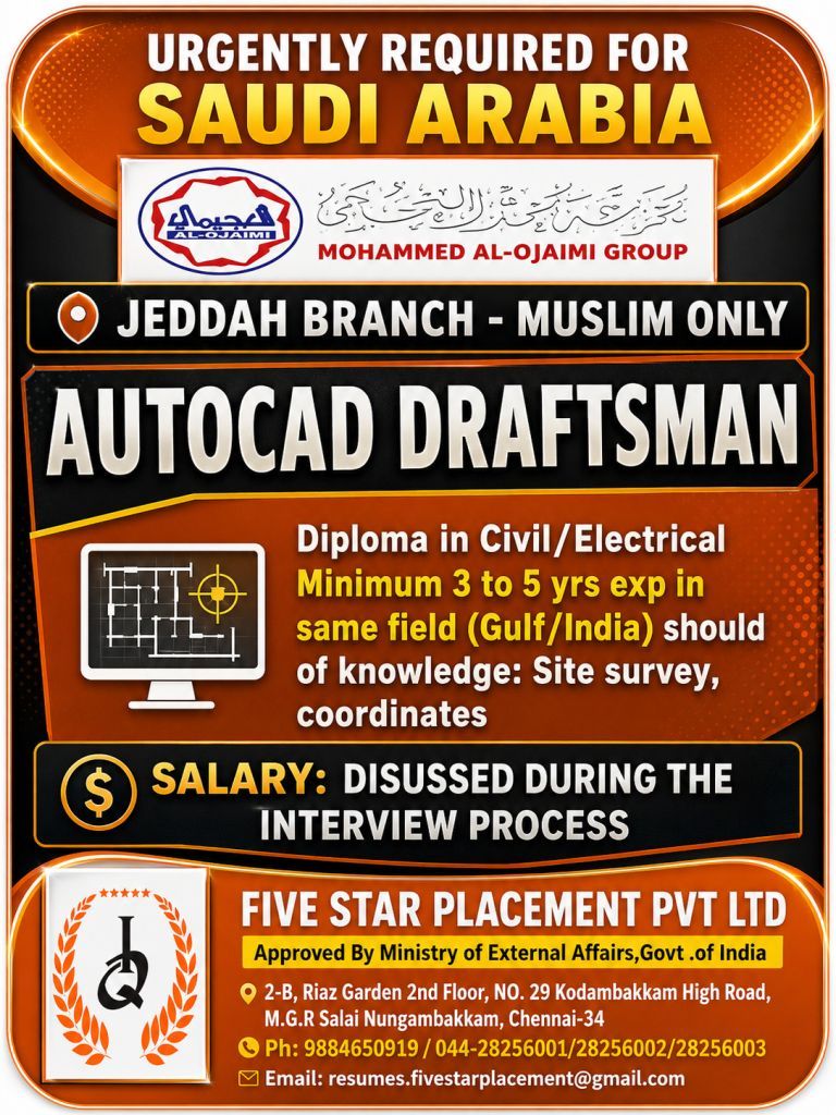 URGENT REQUIREMENT FOR SAUDI ARABIA