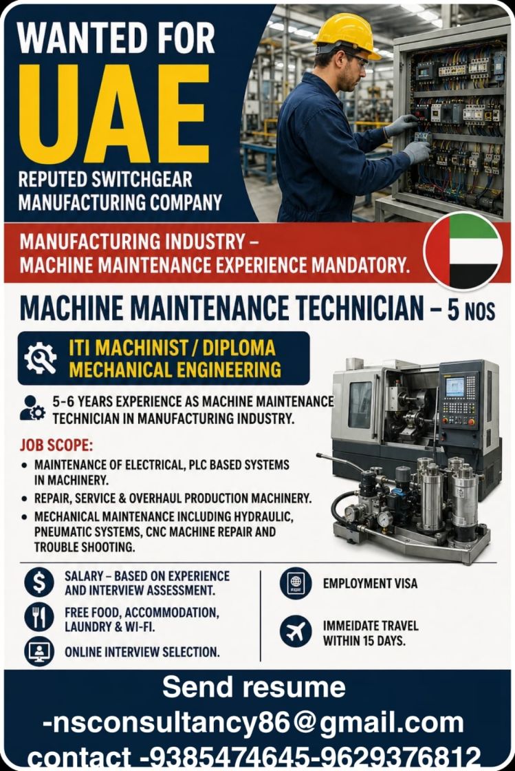 LEADING SWITCHGEAR MANUFACTURING COMPANY REQUIREMENT DUBAI