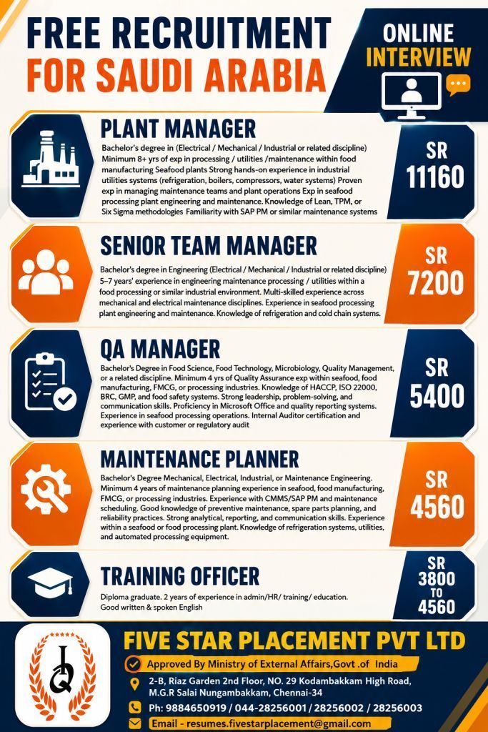 FREE REQUIREMENT FOR SAUDI ARABIA