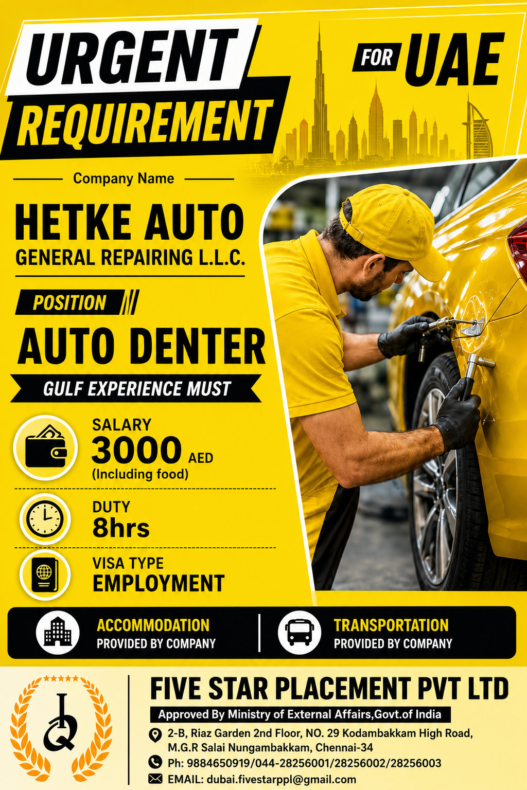 URGENT REQUIREMENT FOR UAE