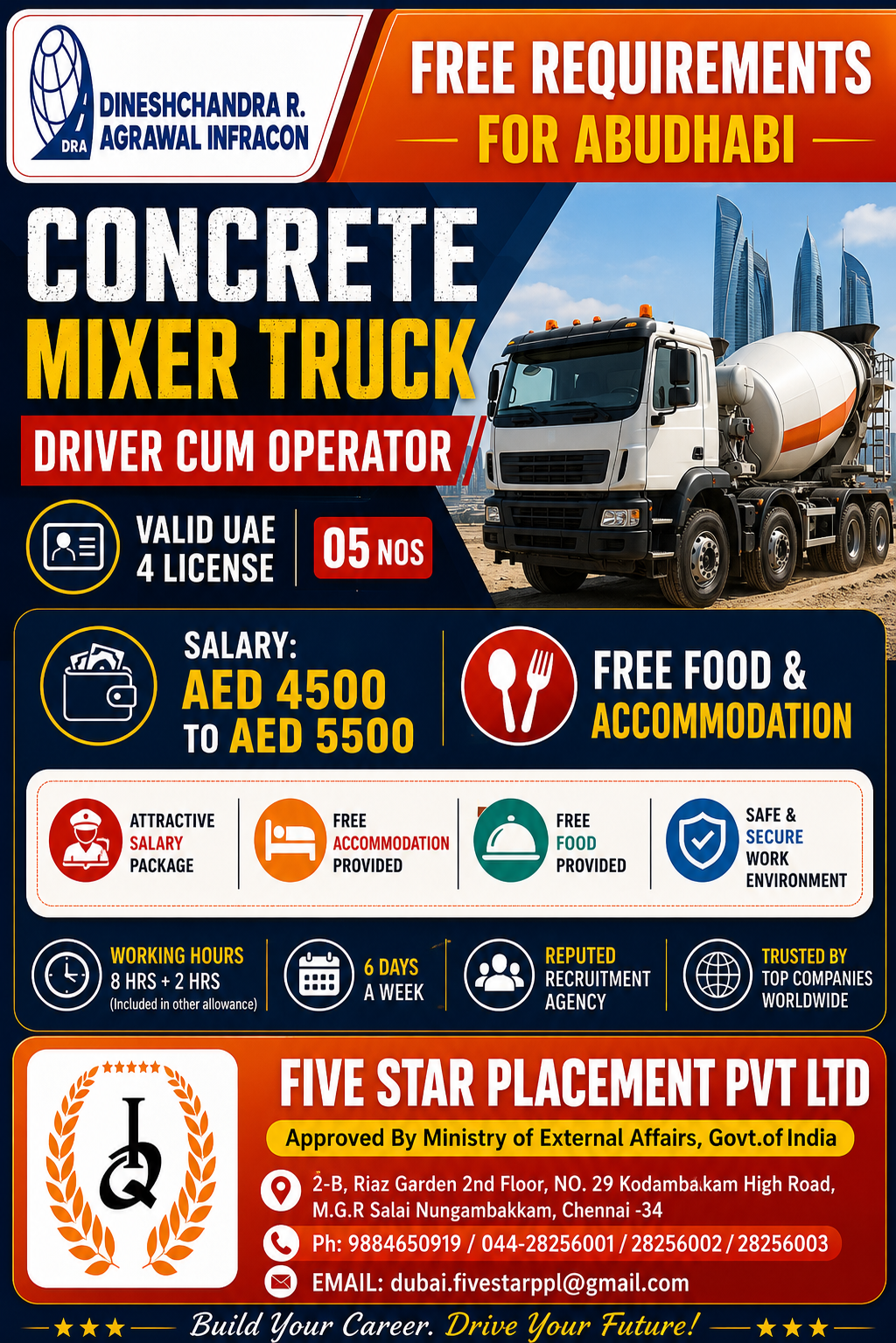 FREE REQUIREMENT FOR ABUDHABI