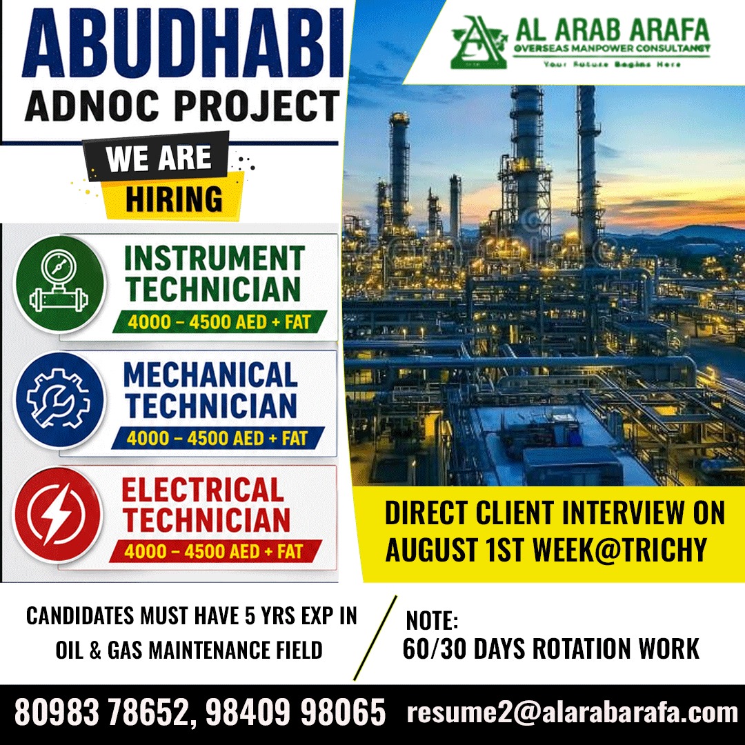 DIRECT CLIENT INTERVIEW O AUGUST 1 ST WEEK @ TRICHY