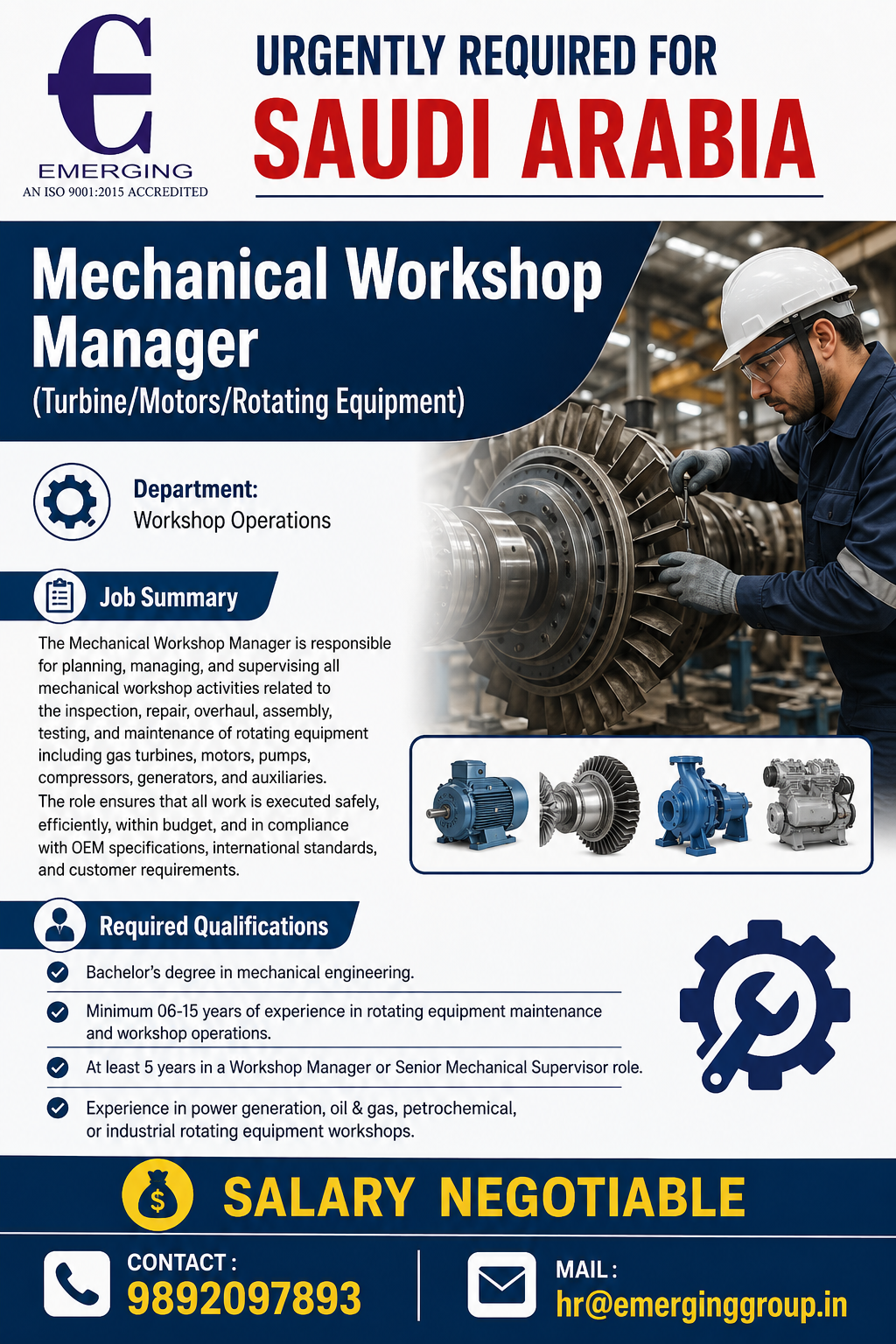 URGENTLY REQUIRED FOR SAUDI ARABIA POWER PLANT COMPANY