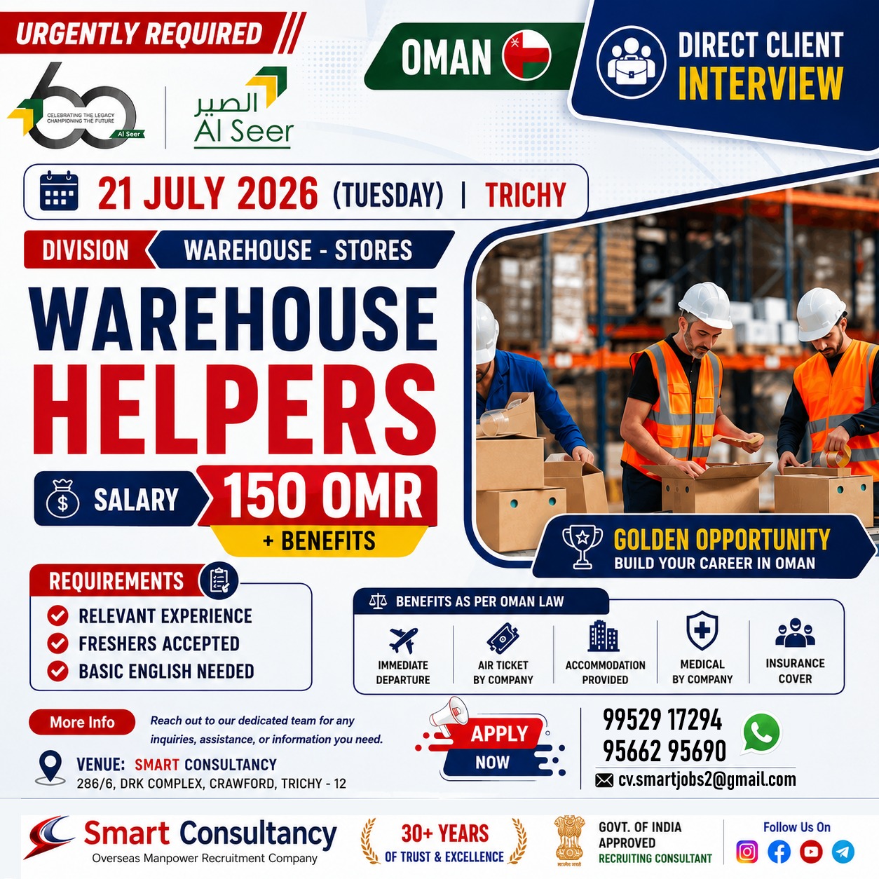  Oman Warehouse Helper Jobs | Direct Client Interview