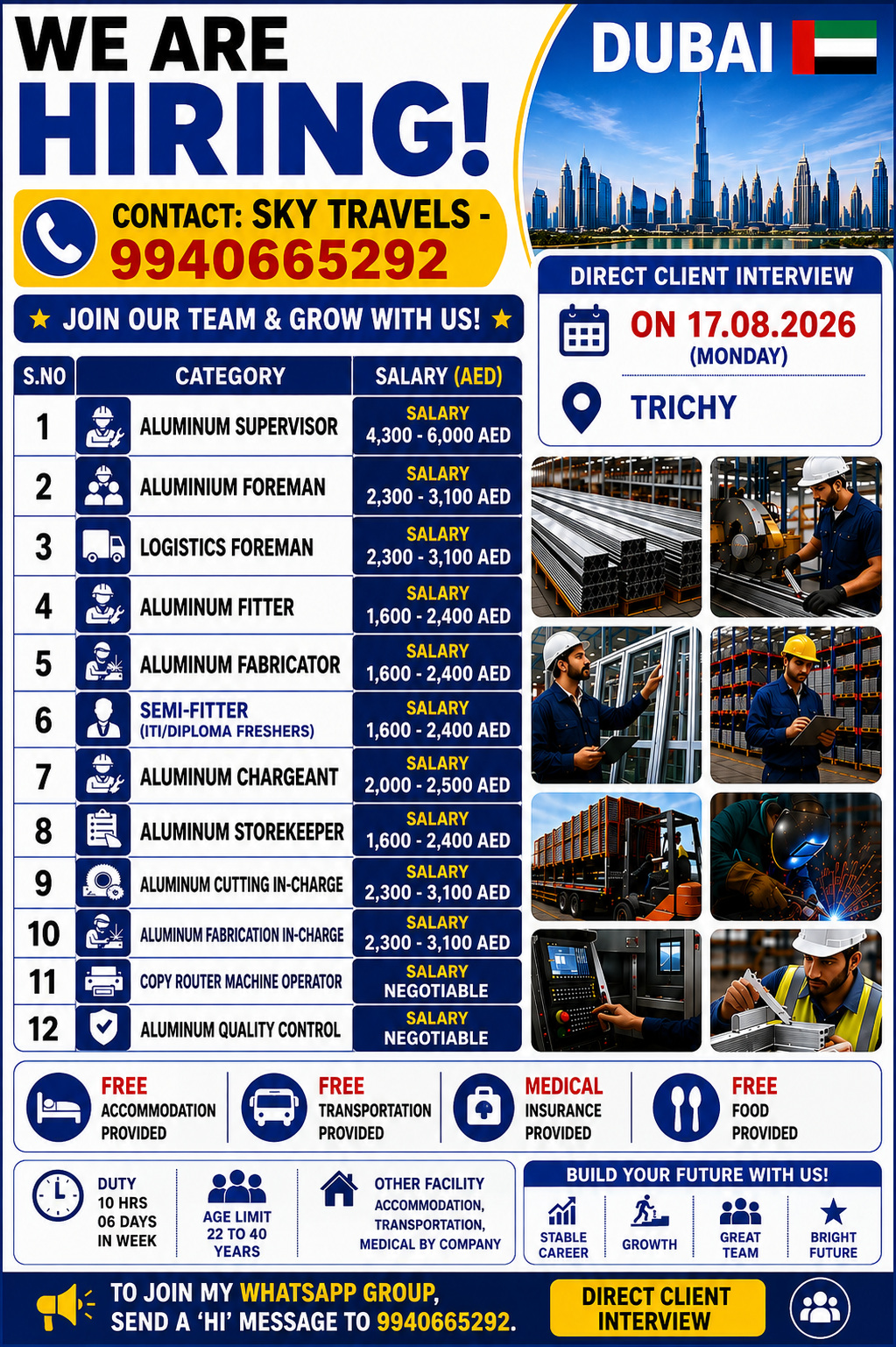 Urgently Required For Leading Company – Dubai.