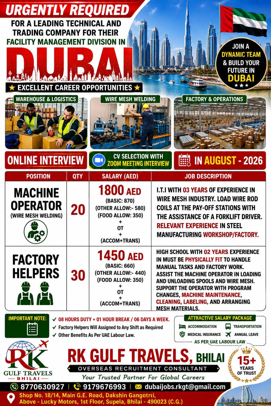 HIRING FOR A LEADING TRADING & MANUFACTURING COMPANY – DUBAI – UAE