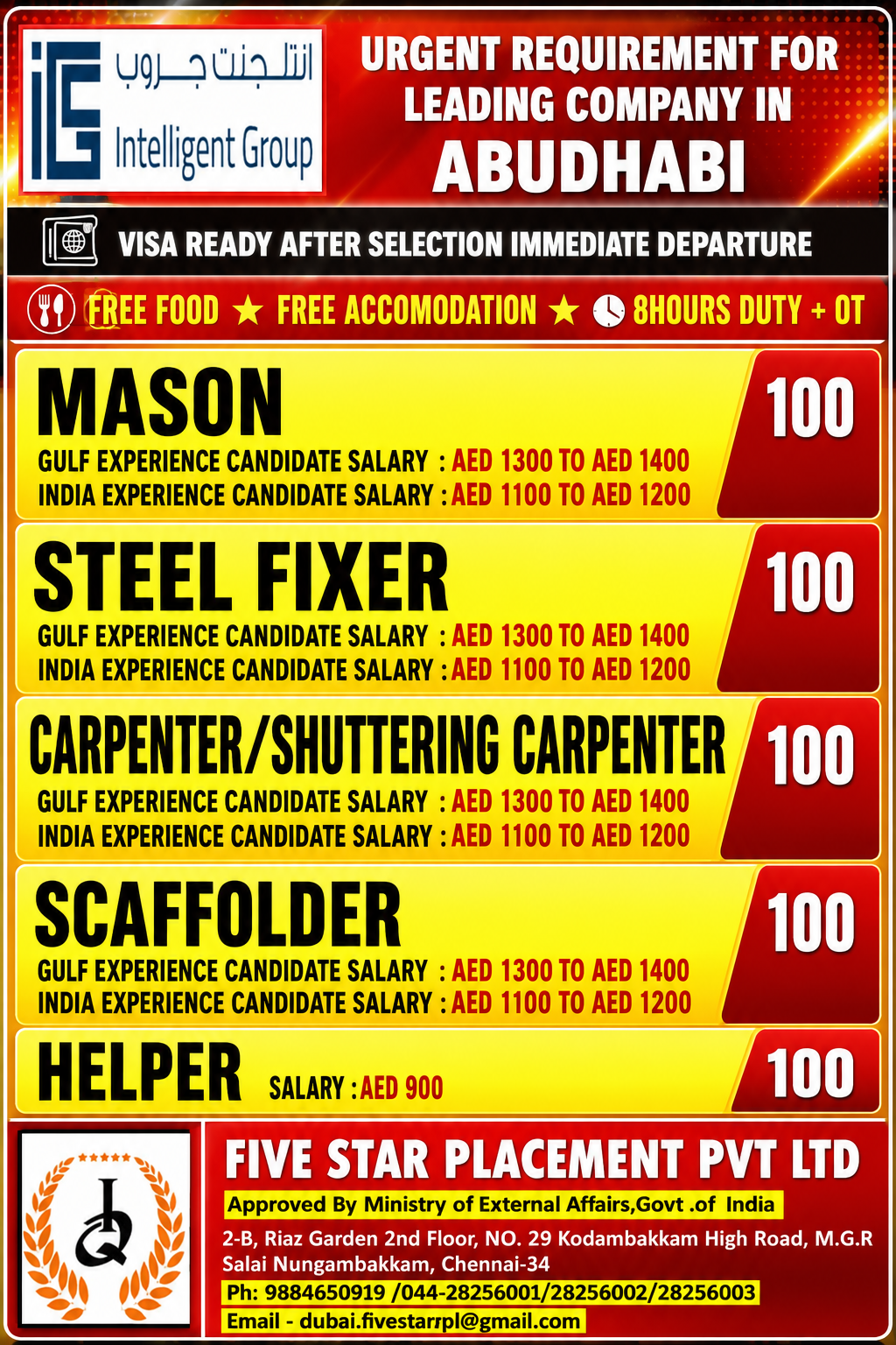 URGENT REQUIREMENT FOR DUBAI