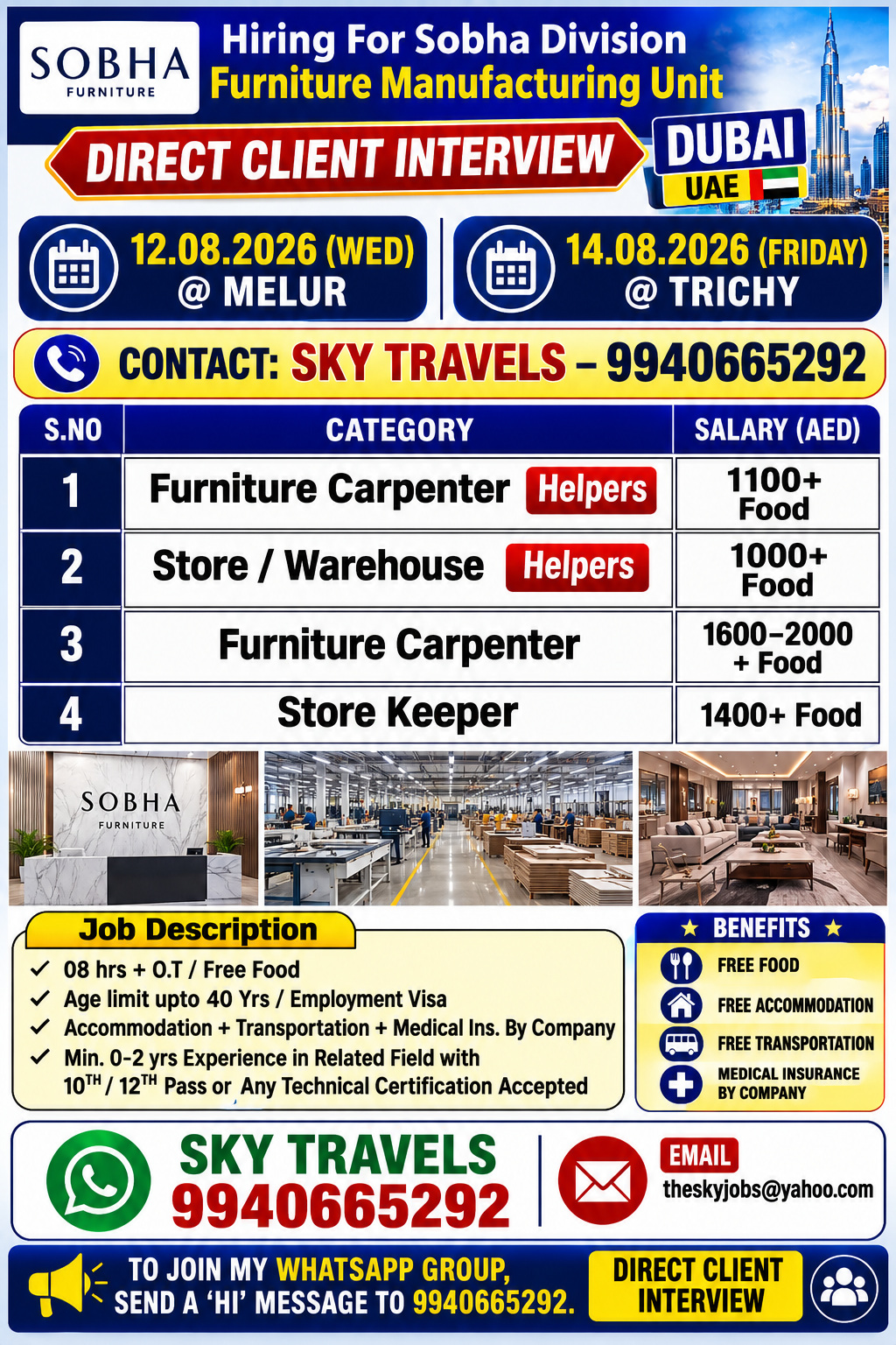 Urgently Required For Leading Company – Dubai.