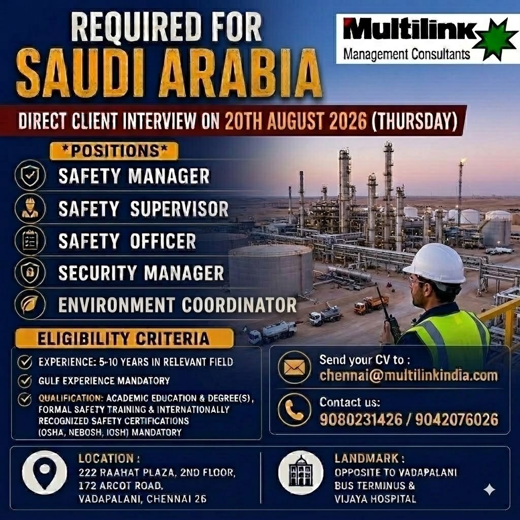 REQUIRED FOR SAUDI ARABIA