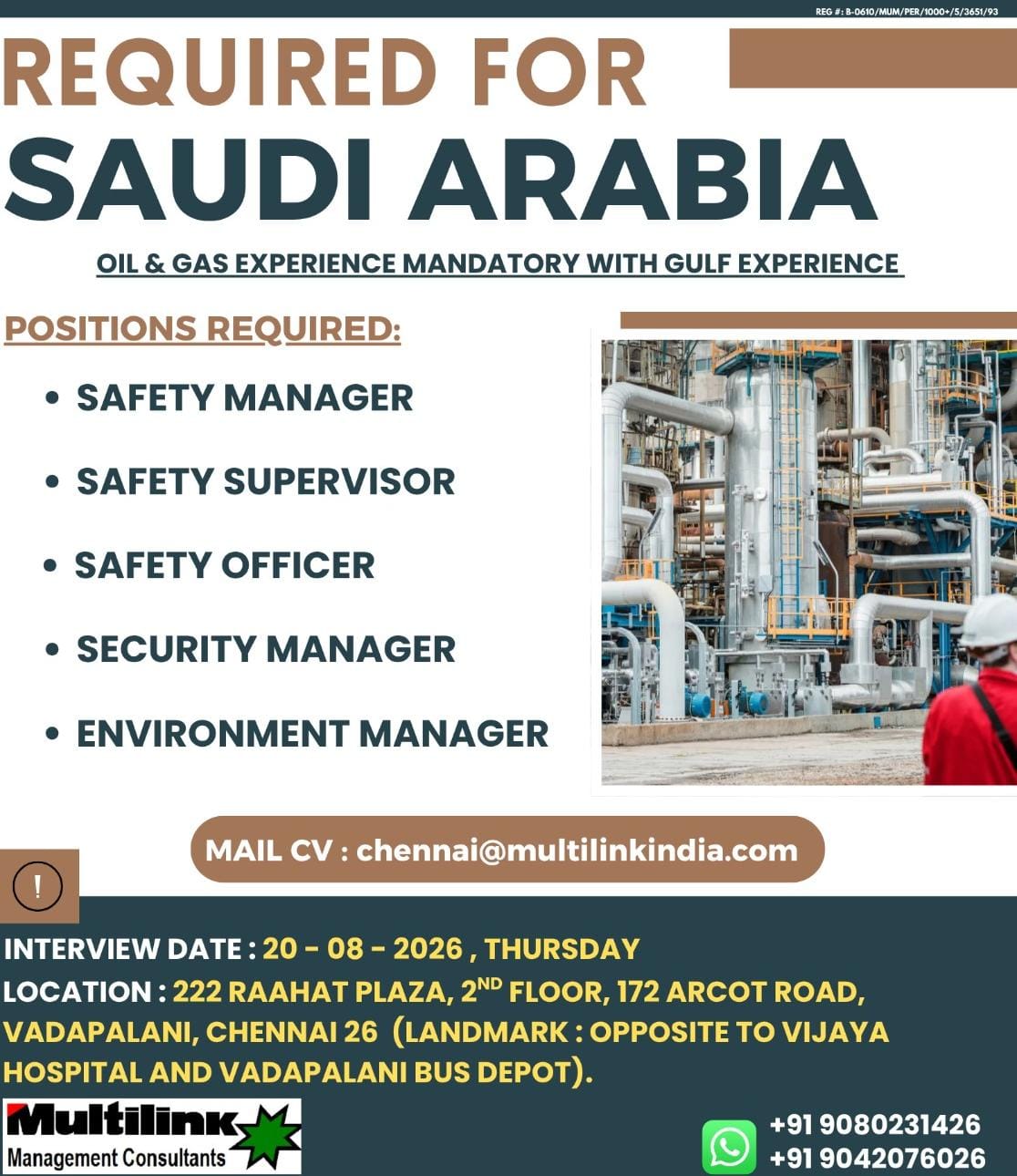 REQUIRED FOR SAUDI ARABIA