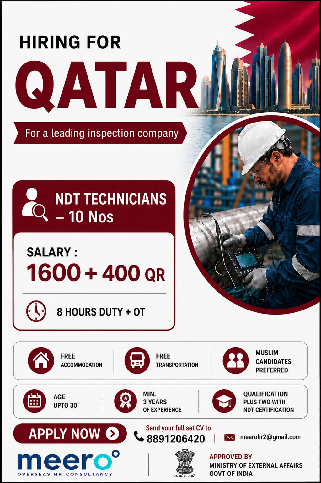 Hiring for Qatar – NDT Technicians