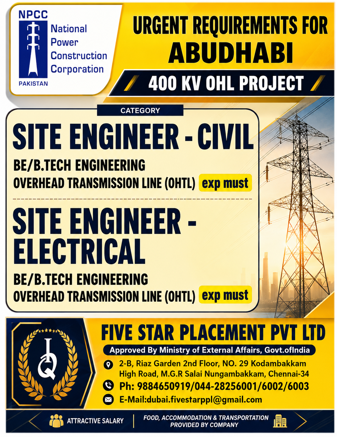 URGENT REQUIREMENT FOR ABUDHABI