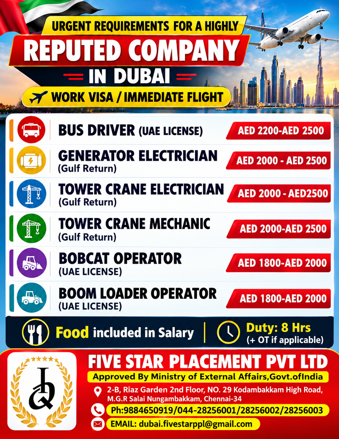 URGENT REQUIREMENT FOR DUBAI