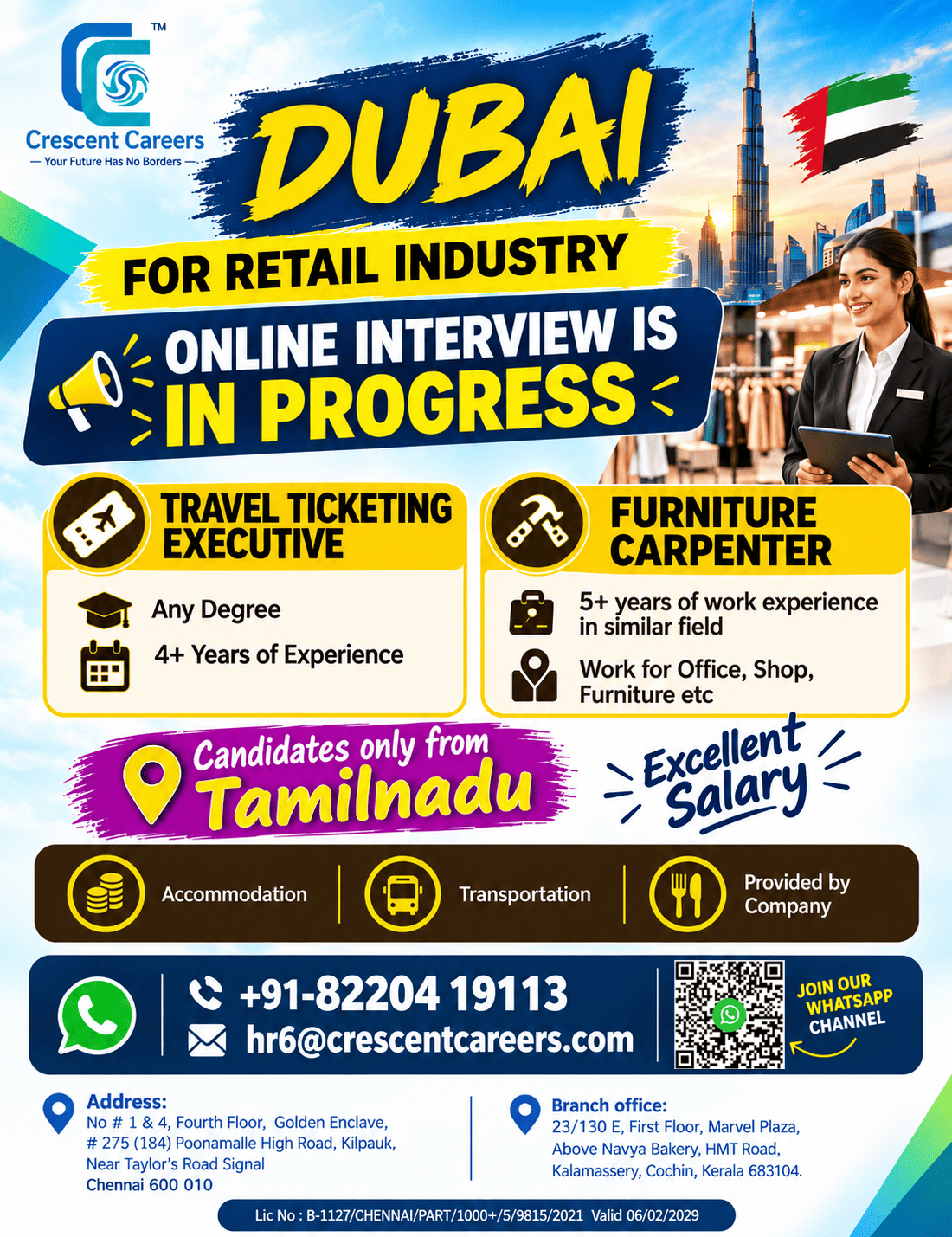 🇦🇪 DUBAI JOB OPPORTUNITIES | RETAIL INDUSTRY – CRESCENT CAREERS