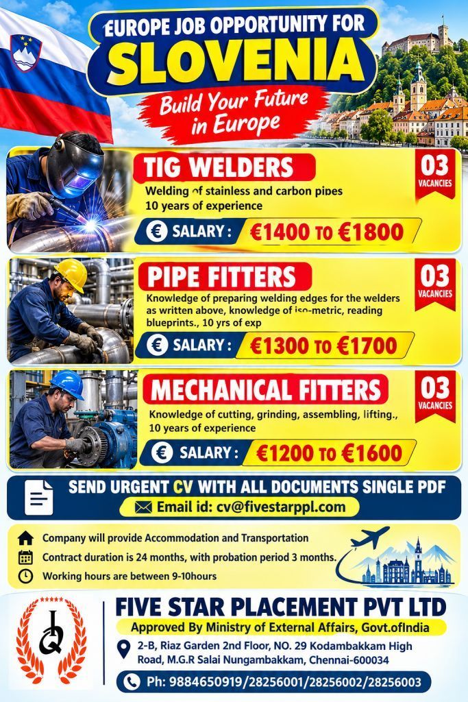EUROPE JOB OPPORTUNITY SLOVENIA – SCHENGEN COUNTRY