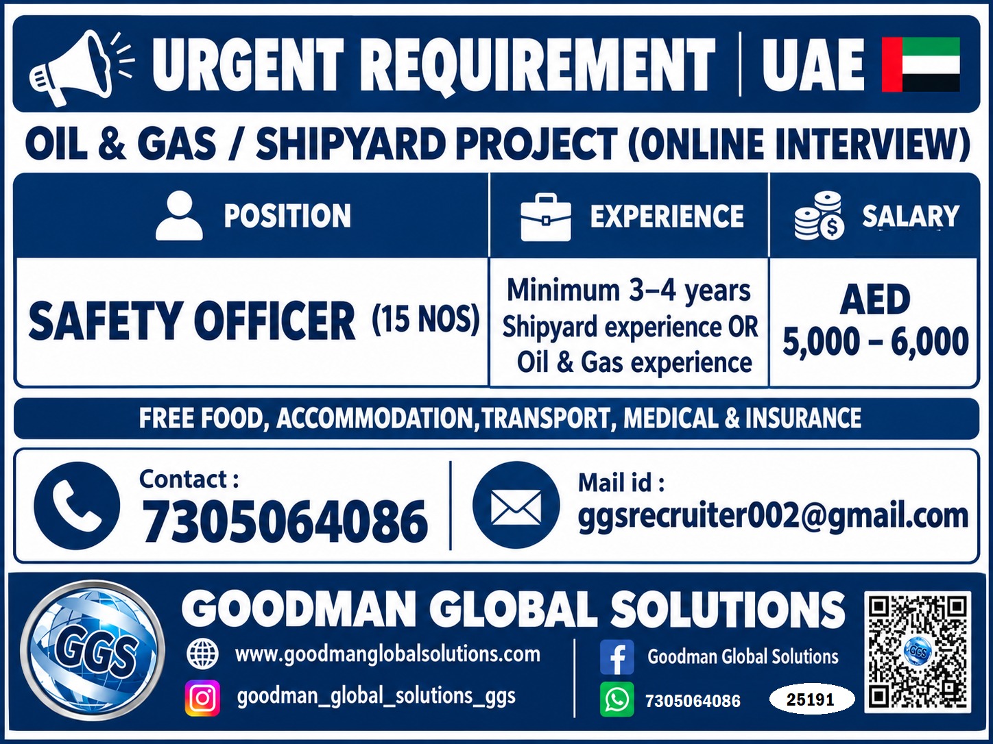 FREE REQUIREMENT – UAE   DIRECT CLIENT INTERVIEW IN CHENNAI @ OCT 26 
