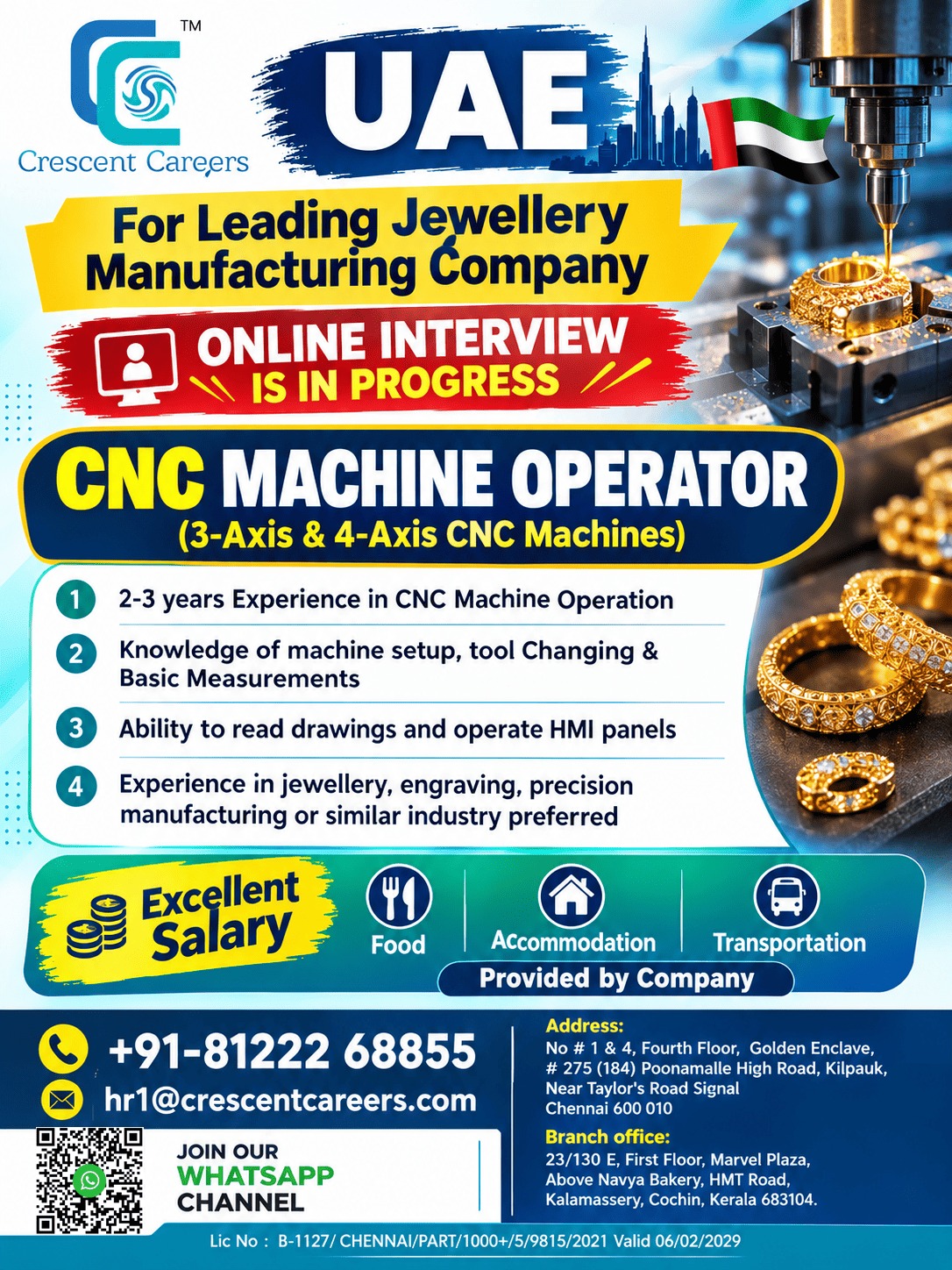 🇦🇪 UAE CNC Machine Operator Jobs | 3-Axis & 4-Axis CNC | Online Interviews in Progress