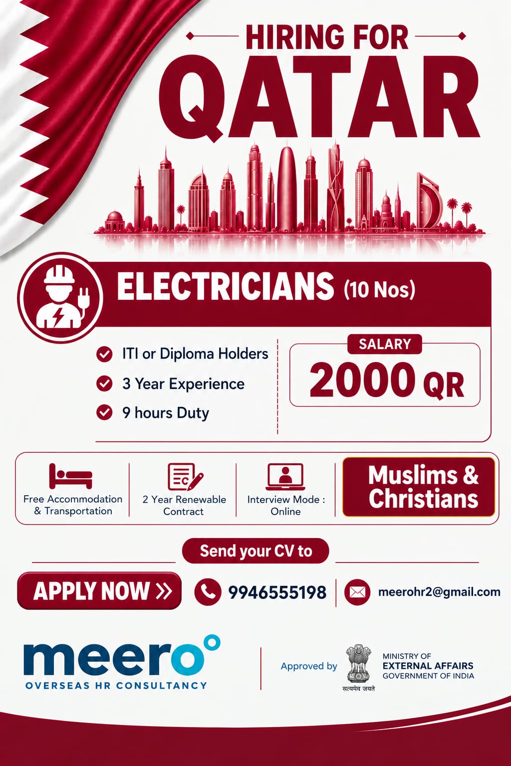 HIRING FOR QATAR